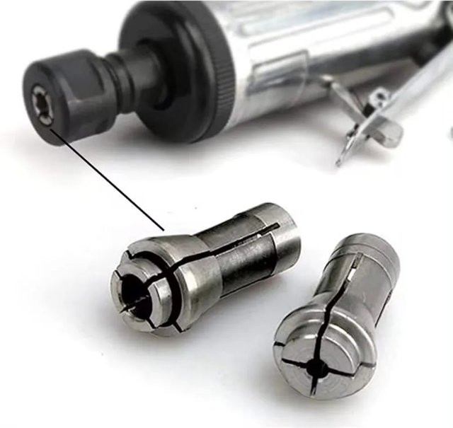 FATCOOL Spannzangen-Set für pneumatische Stabschleifer, 2 Stück, Farbe: Silber, Durchmesser: 3 mm und 6 mm - Bild 1
