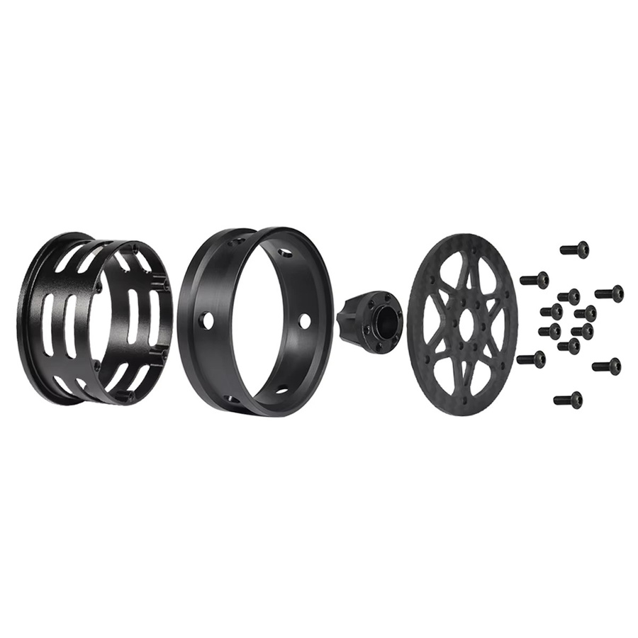 MALOM RC Carbon-Faser-Aluminium Beadlock-Felgen, 2 Stück, Schwarz, Metall - Bild 2