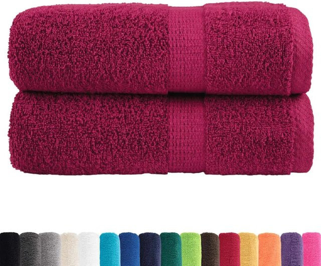 vidaXL Premium Waschhandtücher SOLUND, 2 Stück, Bordeaux Rot, Baumwolle, 600g/m², B/H: 30 x 30 cm - Bild 1