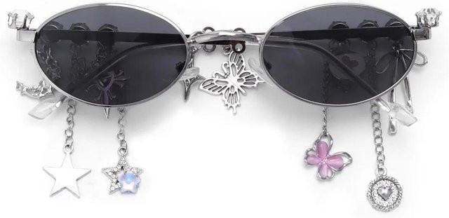 Brille für Frauen, Elliptisch, Metall, Vollrand, Schwarz, Unisex - Bild 1
