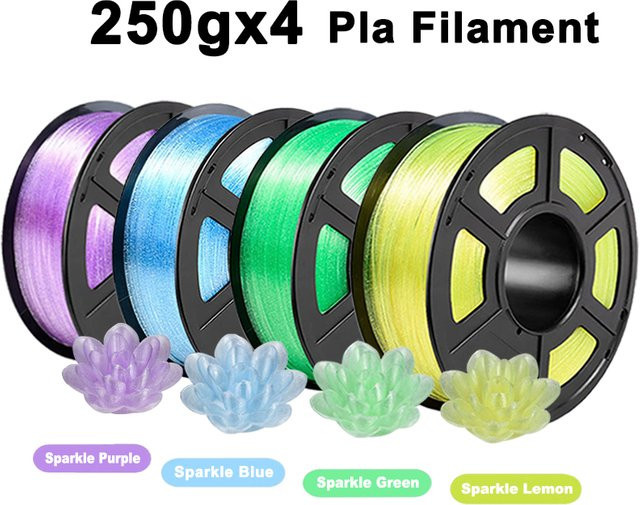 PLA Kristall-Glitzer 3D-Drucker Filament 1,75mm in Lila, Gelb, Grün oder Blau - Bild 1