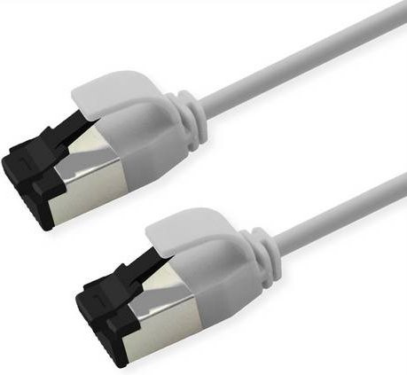 Roline Cat.8 S/FTP Patchkabel Ethernet LAN Slim LSOH PoE, weiß, 0,5 m - Bild 1