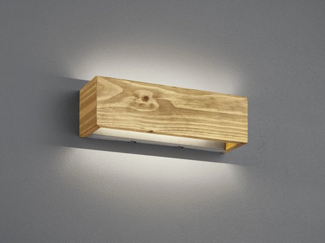 Trio LED-Wandleuchte Brad aus Echtholz und Metall in Nickel antik und Braun, 13,5W - Bild 1