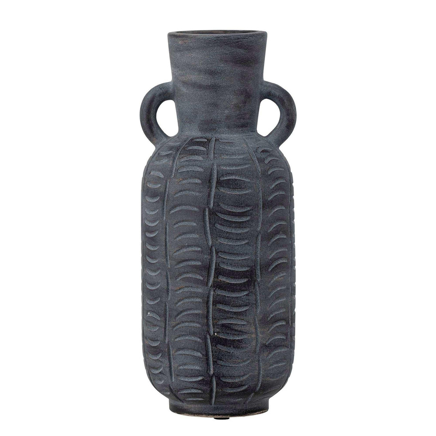 Bloomingville Keramikvase Rane in Grau mit eingeprägtem Muster im skandinavischen Design, Höhe: 30 cm - Bild 1