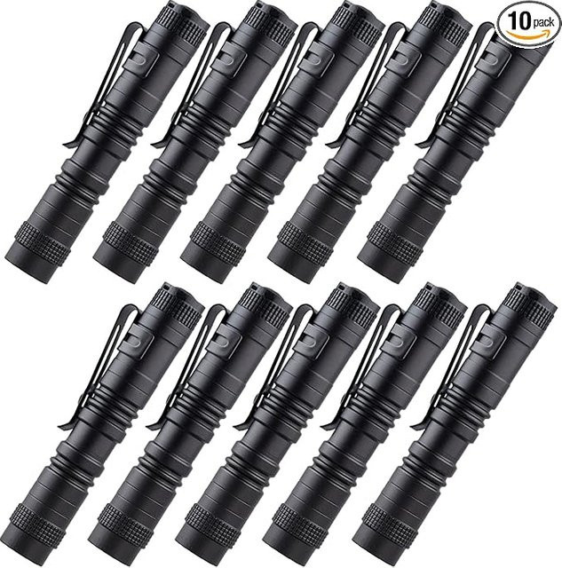 KDULIT Tragbare Mini-LED-Taschenlampe aus Metall in Schwarz für Camping, Garten und Notfälle - Bild 1