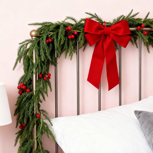 Kmitang Weihnachtsrebe Wandbehang mit Tannenzapfen und roten Früchten, Rot, Höhe: 175 cm - Bild 1