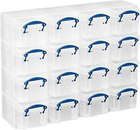 Really Useful Boxes Organizer Set, 16 Boxen, transparent, Kunststoff - Bild 1