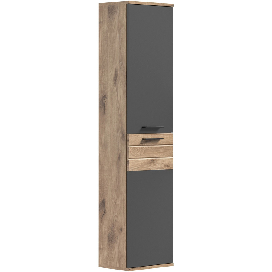 xonox.home Hochschrank Mason zweitürig in Braun und Grau, B/H/T: 37 x 152 x 24 cm - Bild 2