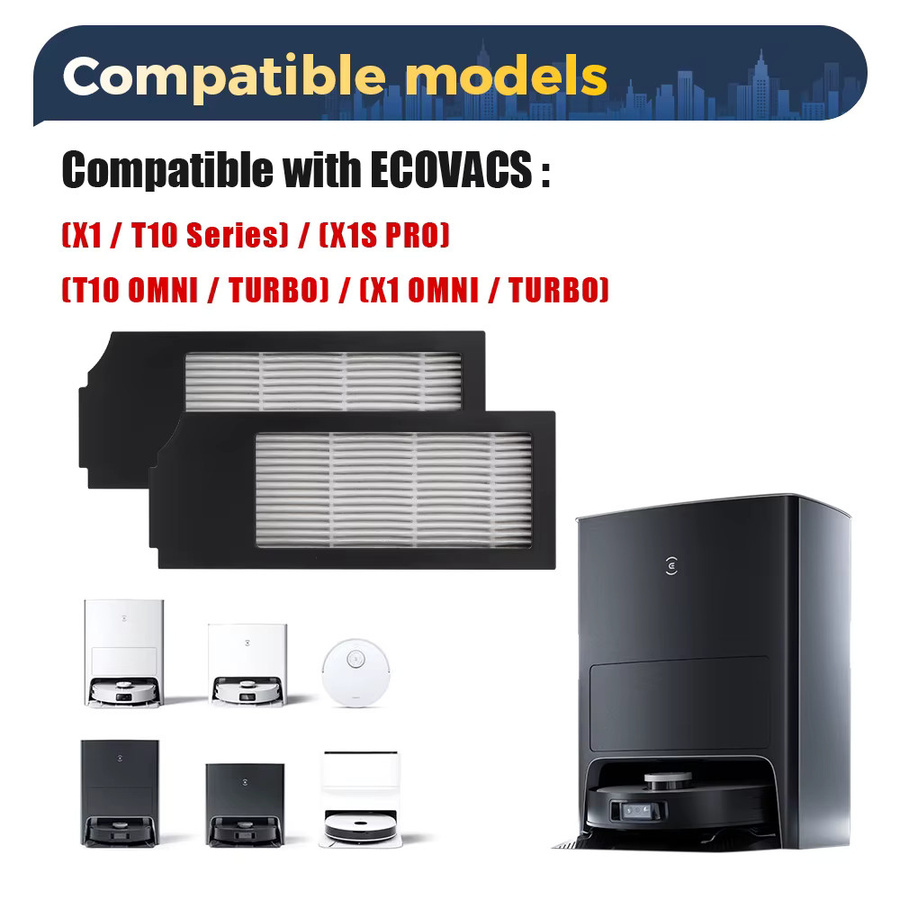 Ecovacs Ersatzteil-Set für Deebot X1 OMNI/TURBO, T10 OMNI/TURBO und X1S PRO mit Staubbox, Hauptseitenbürste, Hepa-Filter, Staubbeutel und Wischtüchern - Bild 3