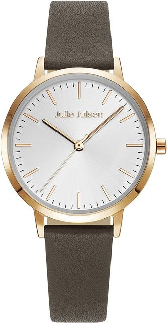 Julie Julsen Damenuhr Edelstahl, Roségold, Lederband, mocca - Bild 1