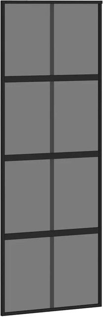 vidaXL Schiebetür aus Glas und Aluminium in Schwarz, B: 76 cm, H: 205 cm - Bild 1