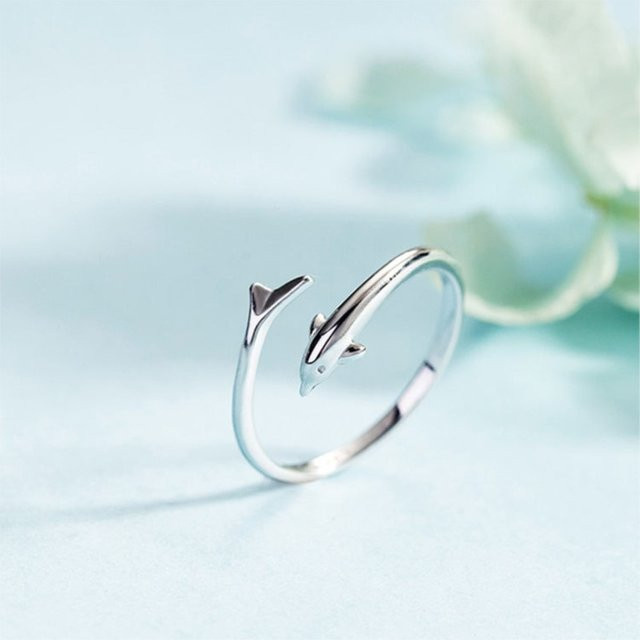 GaGa-Duck Ring, 925 Silber, Delphin Fisch - Bild 1