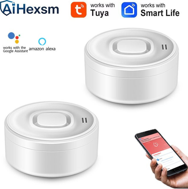 Tuya WiFi Smart Wasserlecksensor mit 100dB Alarm und SmartLife APP App-Steuerung, Weiß - Bild 1