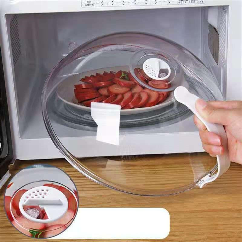 Transparente Mikrowellenabdeckung mit Griff als spritzwassergeschützte Abdeckplatte für Lebensmittel von Your Warm Home in Größe S - Bild 3