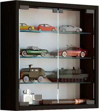 VCM Hängevitrine Mandosa S in Schwarz mit ESG-Sicherheitsglas, B/H/T: 40 x 40 x 10 cm - Bild 2