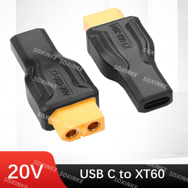 Toolkitrc USB-C auf XT60 Adapter, 100 W Ladeanschlussstecker in Schwarz - Bild 1