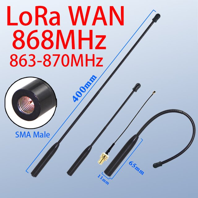 GIZONT Peitschenantenne für LoRaWAN und Meshtastic, Omnidirektional, Schwarz, 863-870MHz 866MHz 869MHz - Bild 1