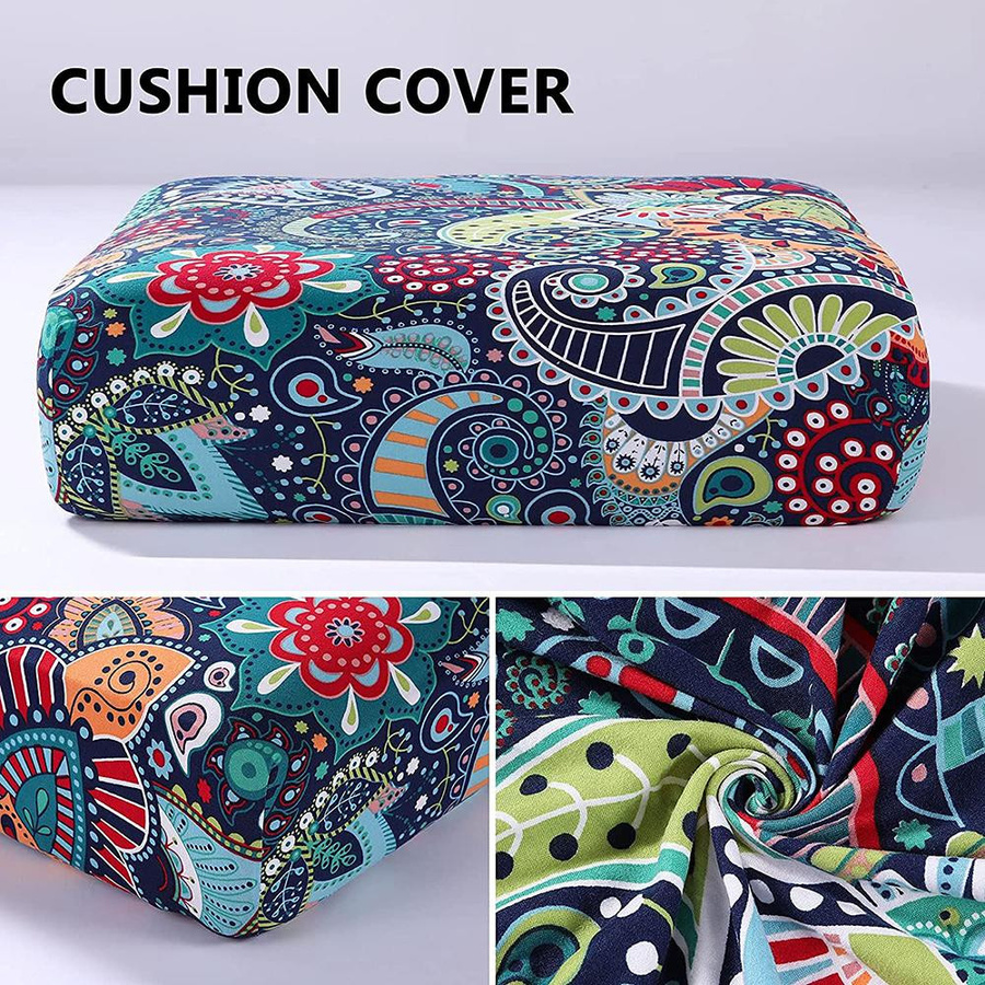 BRHUIXUE Stretch-Sofa-Kissenbezug aus Polyester in Mehrfarbig, Ersatz-Schonbezug für Couchkissen, Größe M - Bild 4