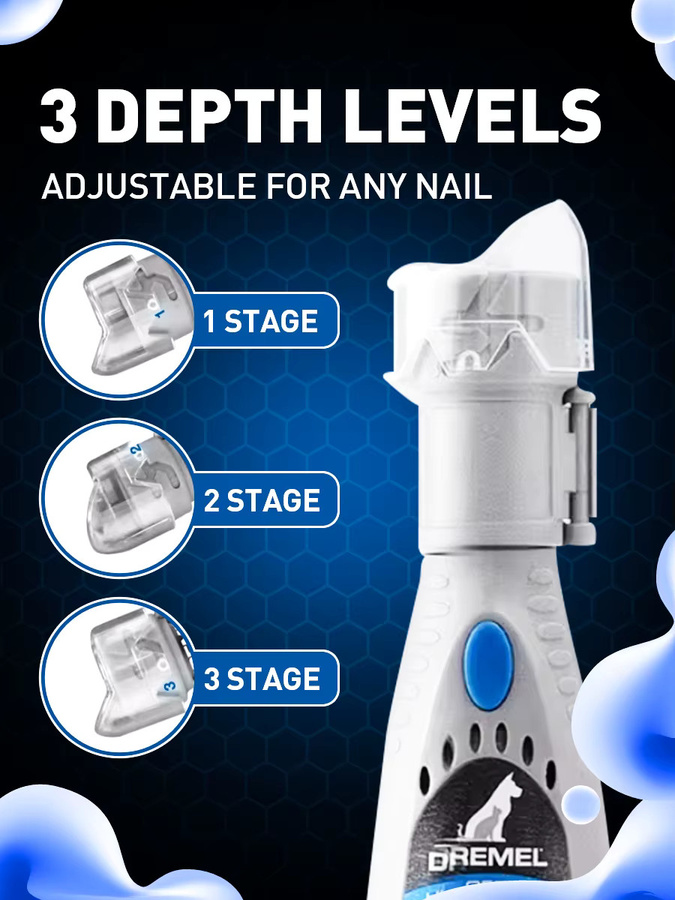 Dremel Elektrischer Nagelschleifer für Katzen und Hunde 7020-Pgk Pflegeset mit 4 Schleifscheiben sowie Nagelknipser und Trimmer - Bild 3