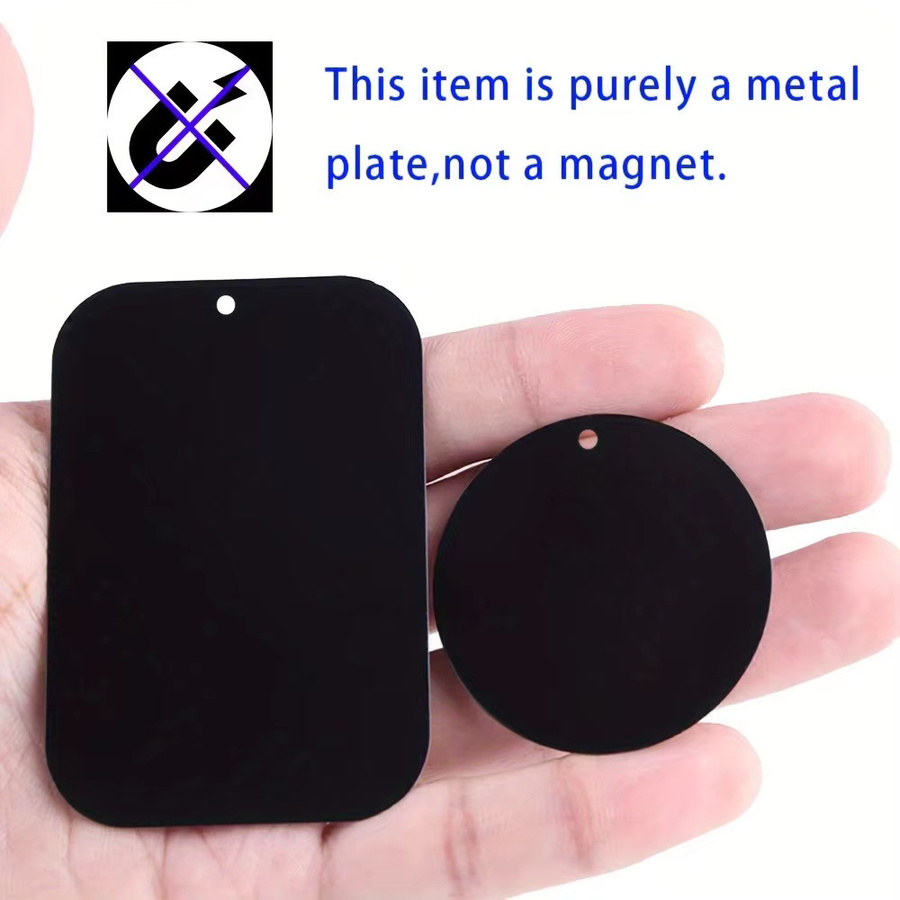 WSSHE MagSafe Metallplatte als magnetischer Aufkleber für iPhone und Auto-Halterungen, Schwarz, Rund - Bild 3