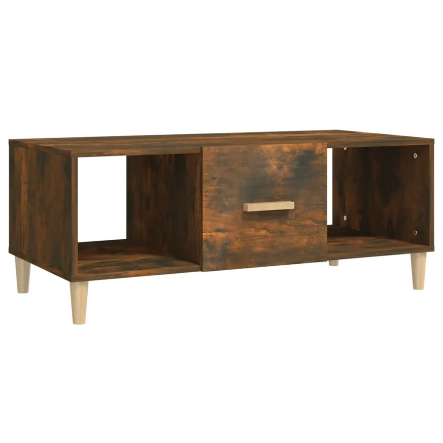 vidaXL Couchtisch aus Holzwerkstoff in Räuchereiche, modern und rechteckig, B/T/H: 102 x 50 x 40 cm - Bild 2