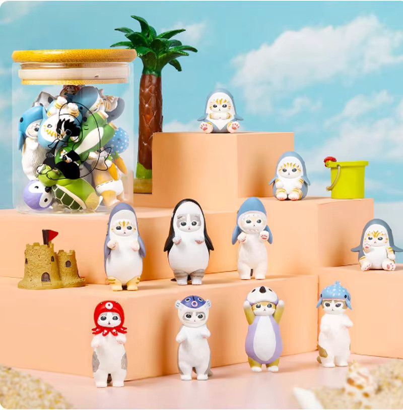 Mofusand Blindbox Actionfigur Orca-Katze in Weiß und Multicolor als Desktop-Dekor - Bild 2