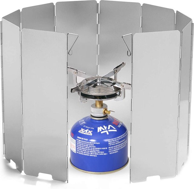 Camp Cavaliers Windschutz für Gasherde aus Aluminiumlegierung, Farbe: Silber - Bild 1