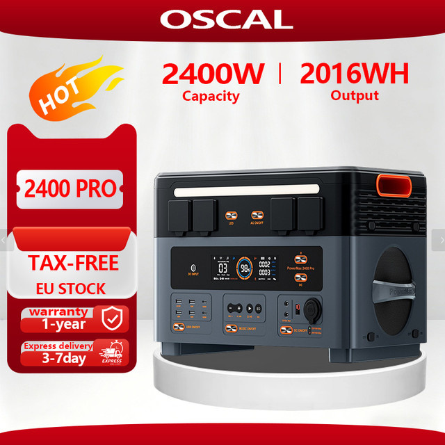 Oscal Tragbare Powerstation und Solarzelle Kombination in Schwarz für Outdoor-Camping und Notfälle - Bild 1