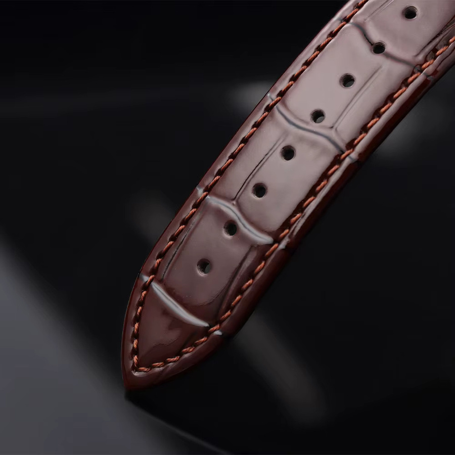 Uhrenarmband Kalbsleder, Bambusmuster, Schmetterlingsverschluss, Unisex - Bild 3