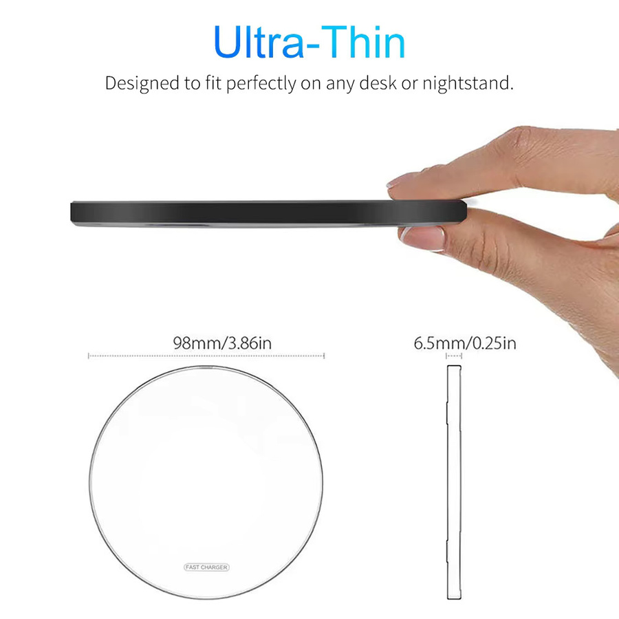 raugee Ultradünne kabellose Induktions-Ladestation für Samsung Galaxy S25 S24 S23 und iPhone 16 15 14 Pro Max in Schwarz und Grau - Bild 5