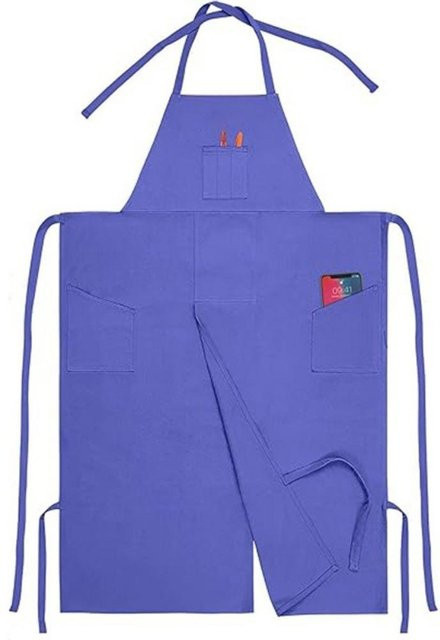 Waschbare Garten-Schürze aus Baumwoll-Canvas von pengchengge in Violett mit verstellbarer Vollabdeckung - Bild 1
