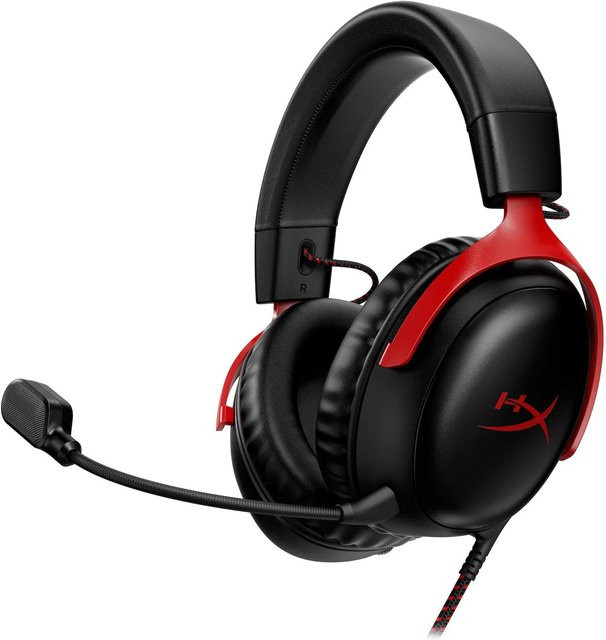 HyperX Cloud III kabelgebundenes Over-Ear Gaming-Headset mit Mikrofon in Rot - Bild 1