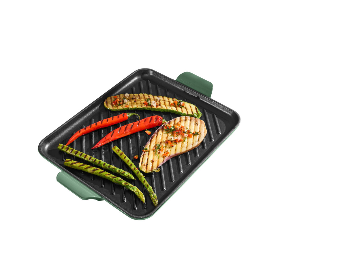 SILVERCREST Premium-Gusseisenpizzaplatte aus emailliertem Gusseisen in Grün - Bild 3