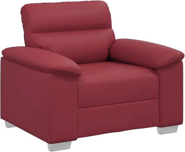 vidaXL Sessel Weinrot mit Kunstleder und Armlehnen B/T/H: 100 x 81 x 84 cm - Bild 1