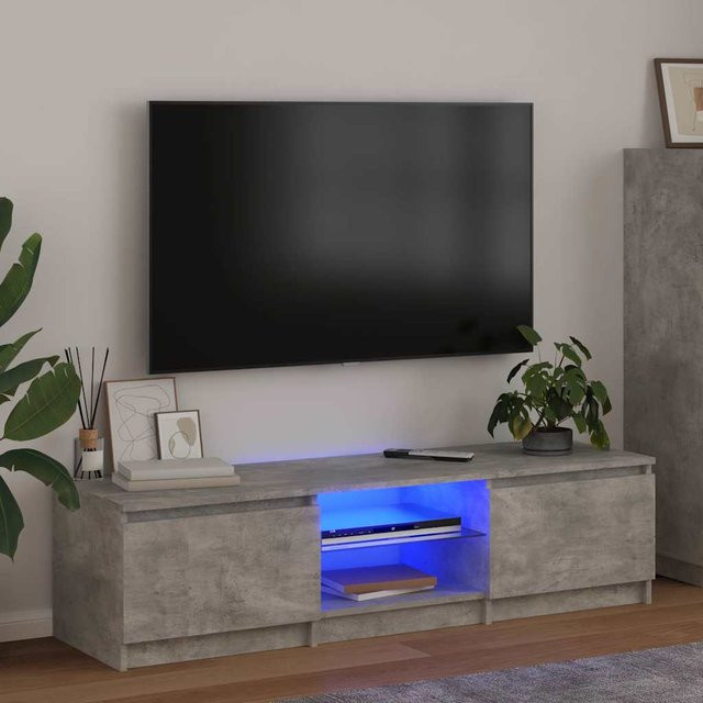 vidaXL TV-Schrank mit LED-Leuchten in Betongrau, B/T/H: 140 x 40 x 35,5 cm - Bild 2
