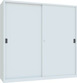 Pavoy Schiebetürenschrank in Grau mit 8 verzinkten Böden und Drehdruckzylinderschloss, H x B x T: 195 x 200 x 60 cm - Bild 1