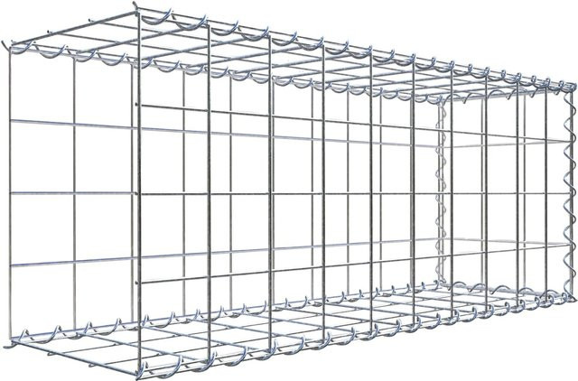Gabiona Anbaukorb Typ 2 aus Stahl in Silbergrau, B/T/H: 40 x 100 x 30 cm, Maschenweite 10 x 10 cm - Bild 1