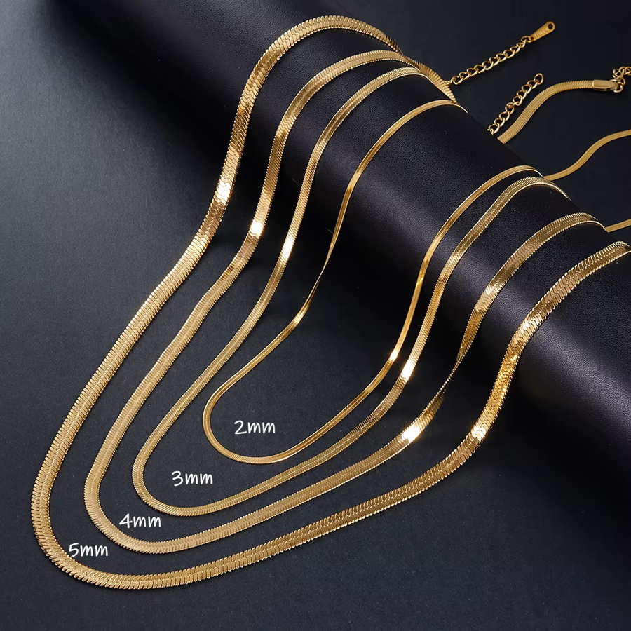 Yuedane Halskette Schlangen Kette, Edelstahl, Gold, Unisex - Bild 2