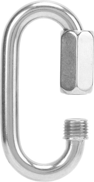 Fishine Verriegelbarer Karabiner O-Form aus Edelstahl als Kettenverbinder und Schnellverschluss in Grau/Silber - Bild 1