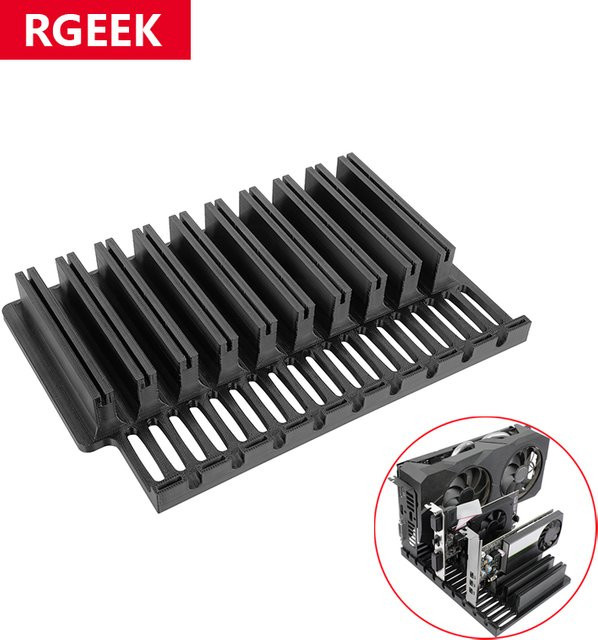 RGEEK PCIE Card Storage Board mit 10 Slots für Grafikkarte, GPU, Netzwerkkarte und Erweiterungskarten, Schwarz - Bild 1