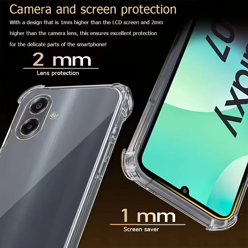 EUCAGR Airbag Handyhülle für Samsung Galaxy M07 und Samsung Galaxy A07, transparent, weiches TPU-Silikon - Bild 2