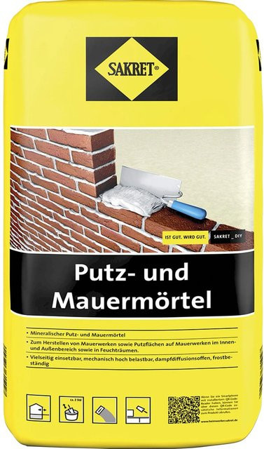 Sakret Putz- und Mauermörtel Grau 40 kg - Bild 1