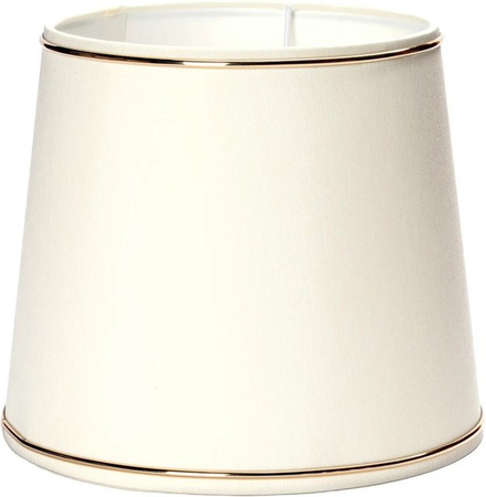 Orion Lightstyle Lampenschirm aus Stoff in Creme mit Goldring, Durchmesser: 17 cm, Höhe: 20 cm, Fassung: E27