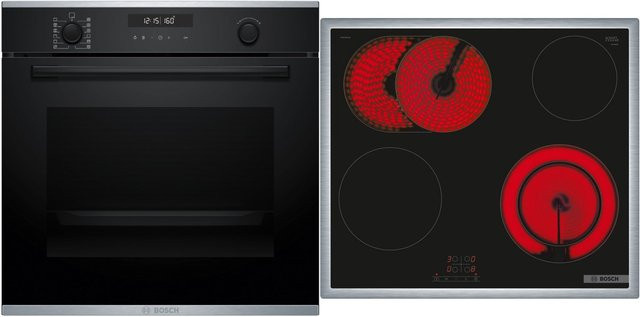 Bosch Herdset HBD671FH62 bestehend aus HBG278BB3 Backofen und PKN645BA2E Glaskeramik-Kochfeld in Schwarz - Bild 1