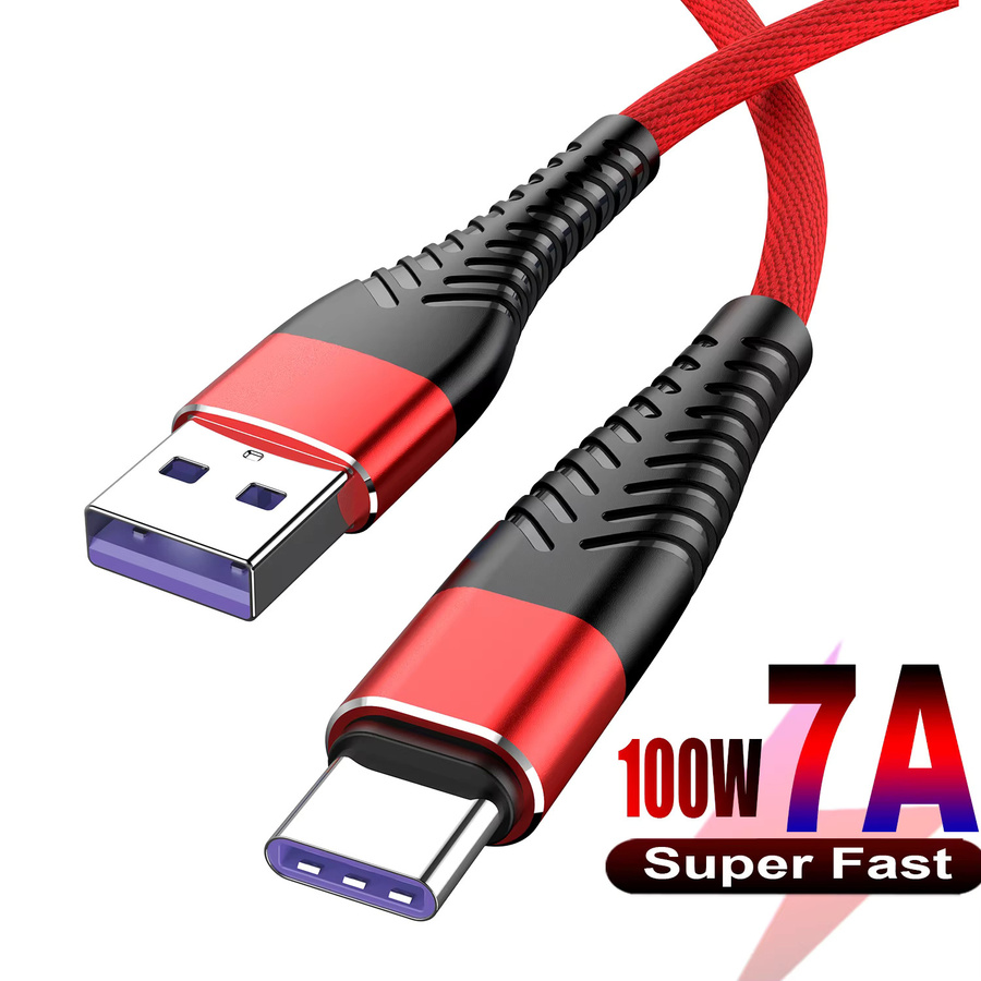 100W USB Typ-C Kabel 7A Superschnelles Ladekabel in Blau für iPhone, Huawei, Samsung, Xiaomi und POCO - Bild 6