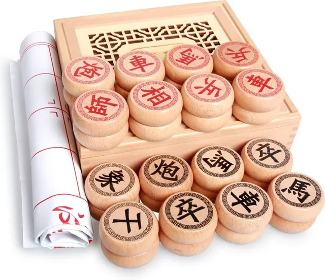 Ninth World Xiangqi Schach-Set aus Holz und PU-Leder für 2 Spieler - Bild 1