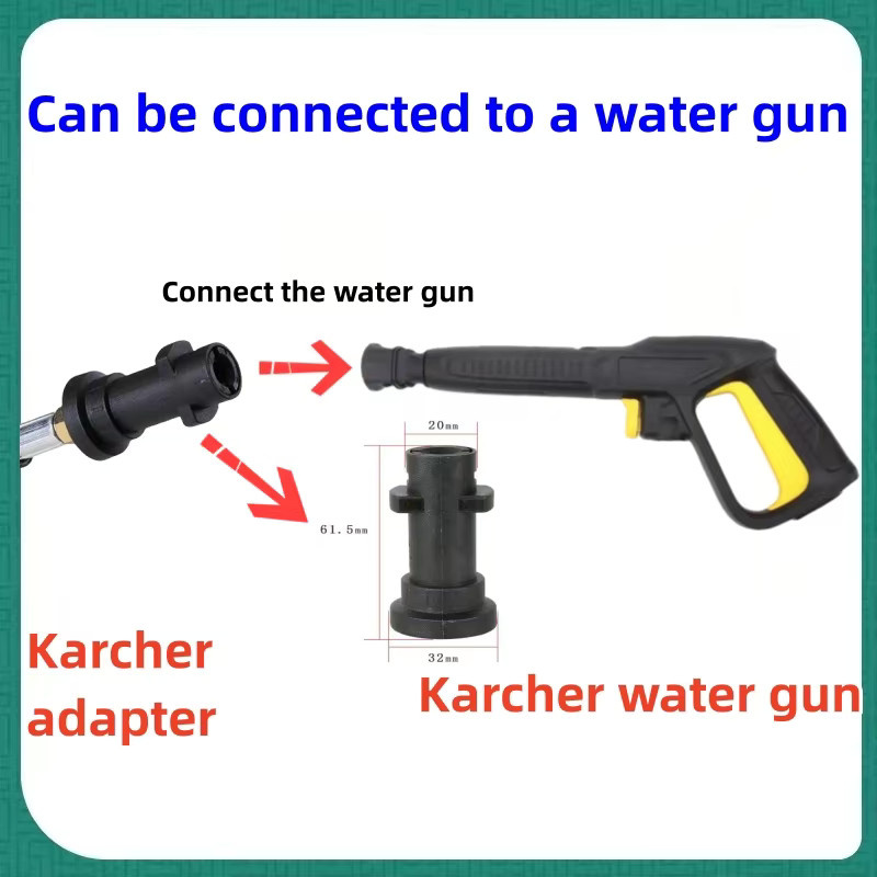 MUZHAN Hochdruck-Kanal-Reinigungsschlauch Set mit rotierender Düse und Wasserpistole für Karcher K2 K3 K4 K5 K6 K7 - Bild 4