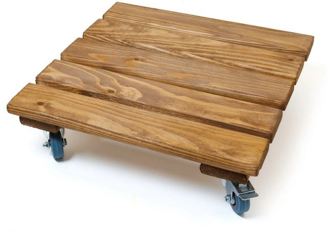 HolzFee Pflanzenroller Rolli aus massiver Kiefer, braun, B/T: 40 x 40 cm - Bild 1