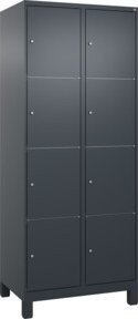 C+P Schließfachschrank Classic PLUS mit 2 Abteilen und Füßen, Anthrazitgrau, H x B x T: 195 x 80 x 50 cm - Bild 1