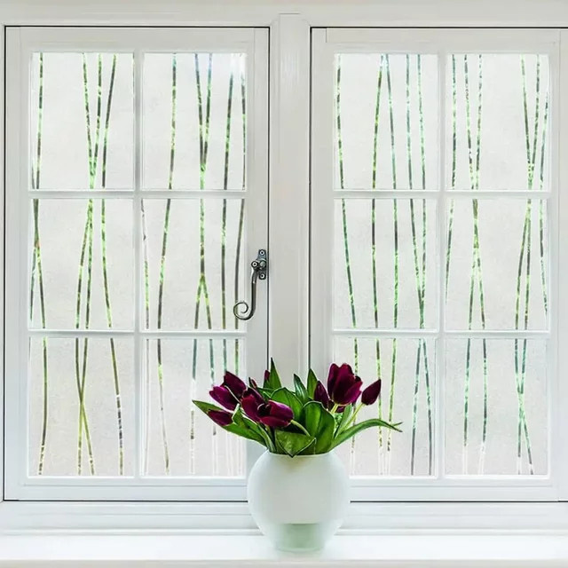 WXSHSH Fenster-Sichtschutzfolie in Milchglas-Optik, transparente UV-Schutz Folie, nicht klebend, B/H: 30 x 100 cm - Bild 1